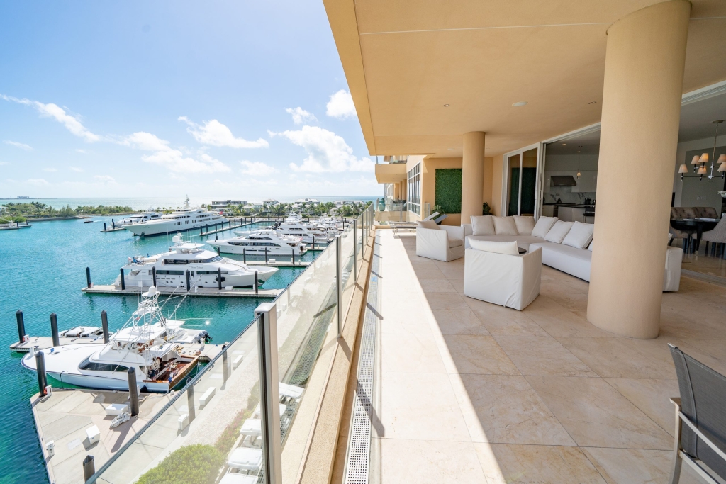 View of the marina from the balcony